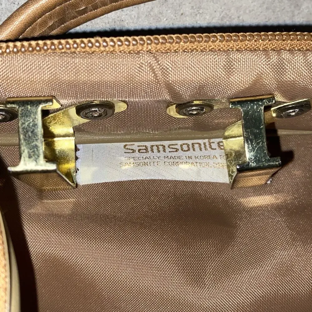 Samsonite Luxury Brown Canvas Garment Bag Suitcase Travel Bag As Pictured As Is